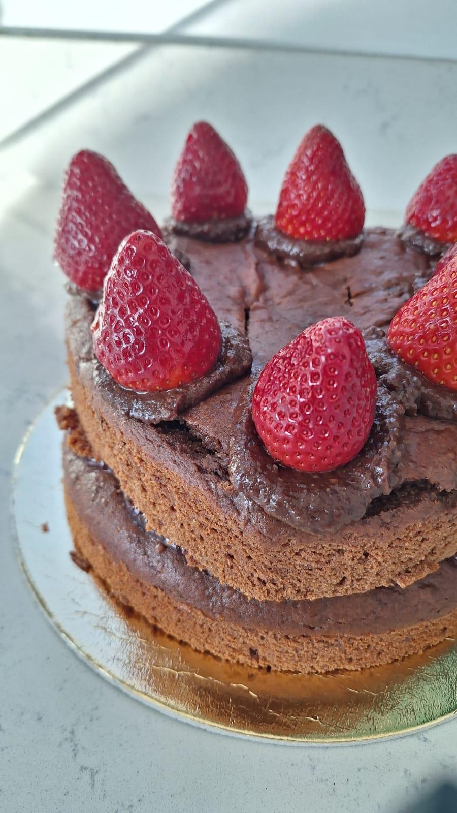 Cocoa Strawberry Cake